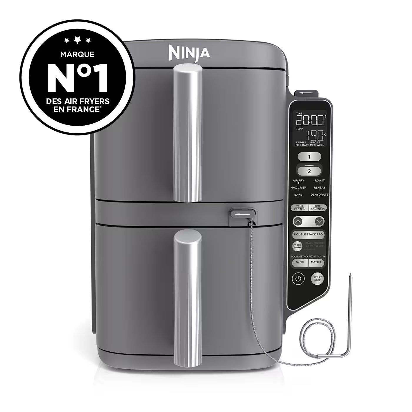 Air Fryer Ninja Double Stack XL 6-en-1, 9,5 L Gris
