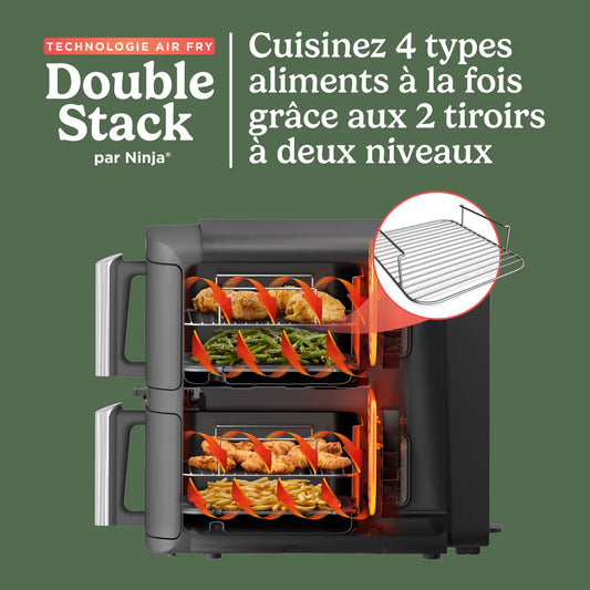 Air Fryer Ninja Double Stack XL 6-en-1, 9,5 L Gris
