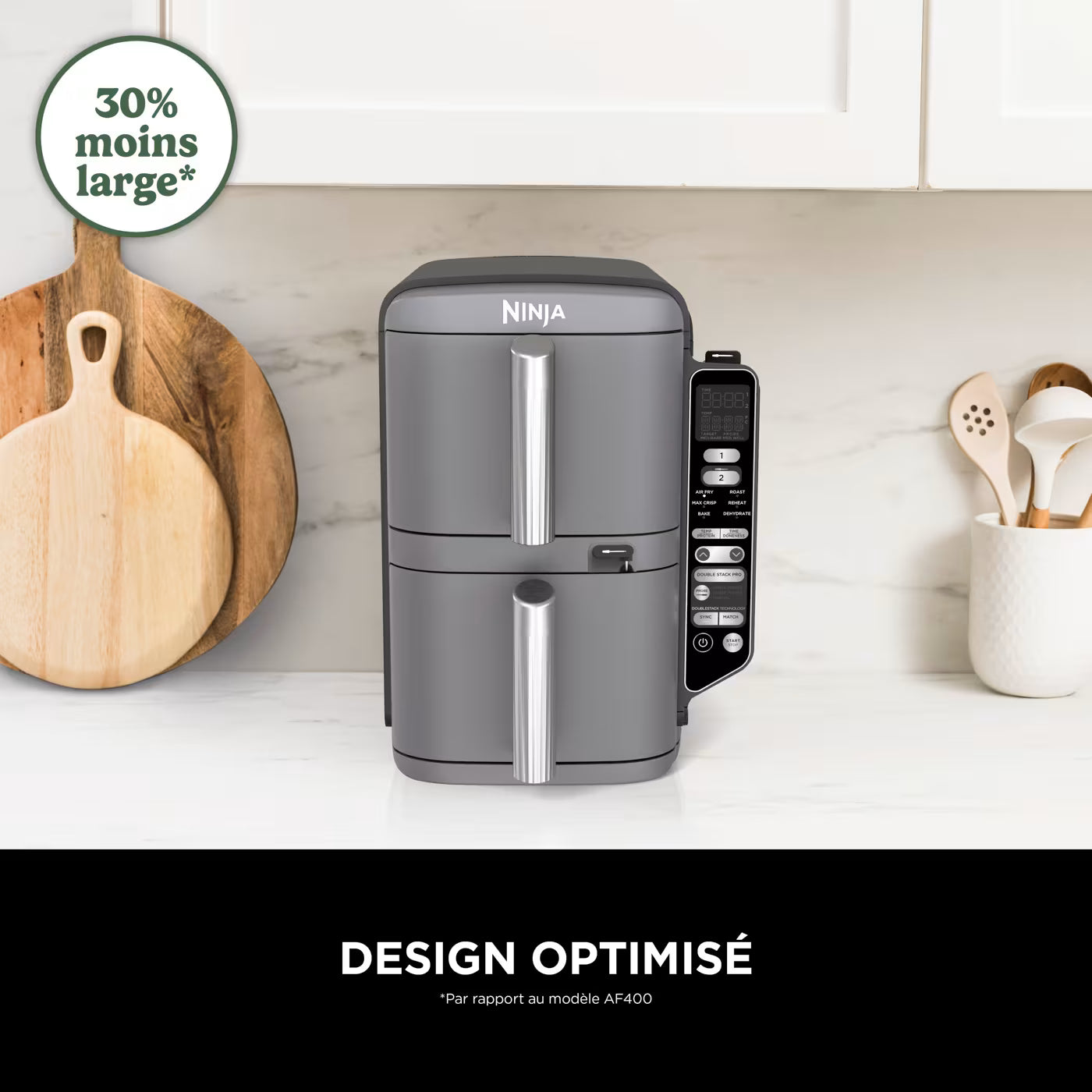 Air Fryer Ninja Double Stack XL 6-en-1, 9,5 L Gris