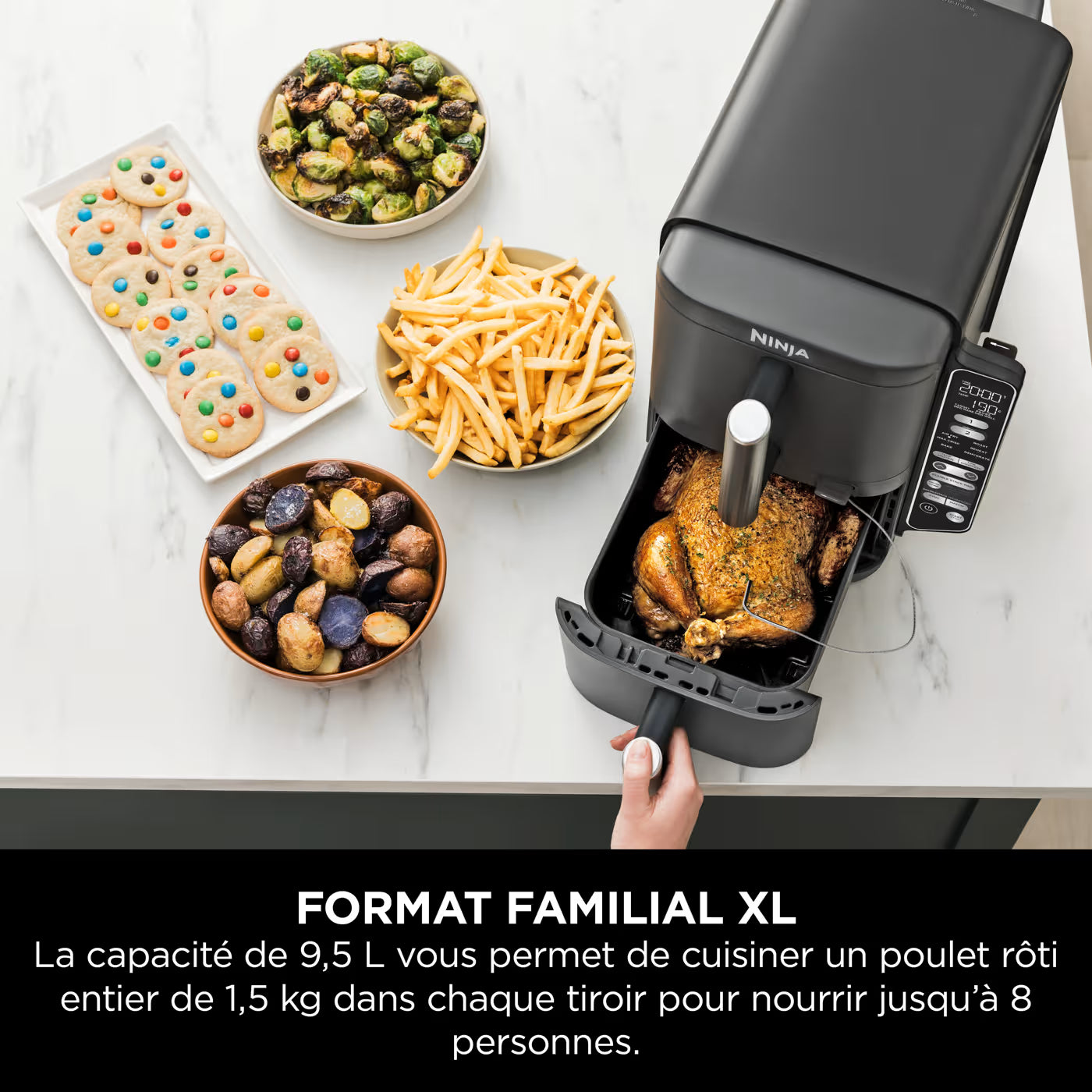 Air Fryer Ninja Double Stack XL 6-en-1, 9,5 L Gris
