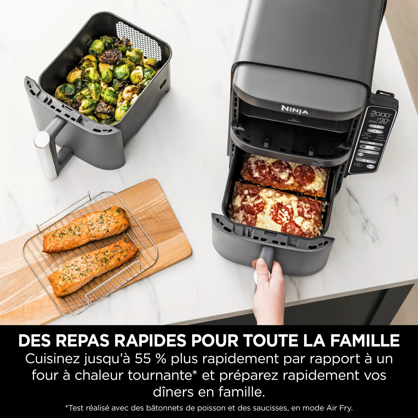 Air Fryer Ninja Double Stack XL 6-en-1, 9,5 L Gris