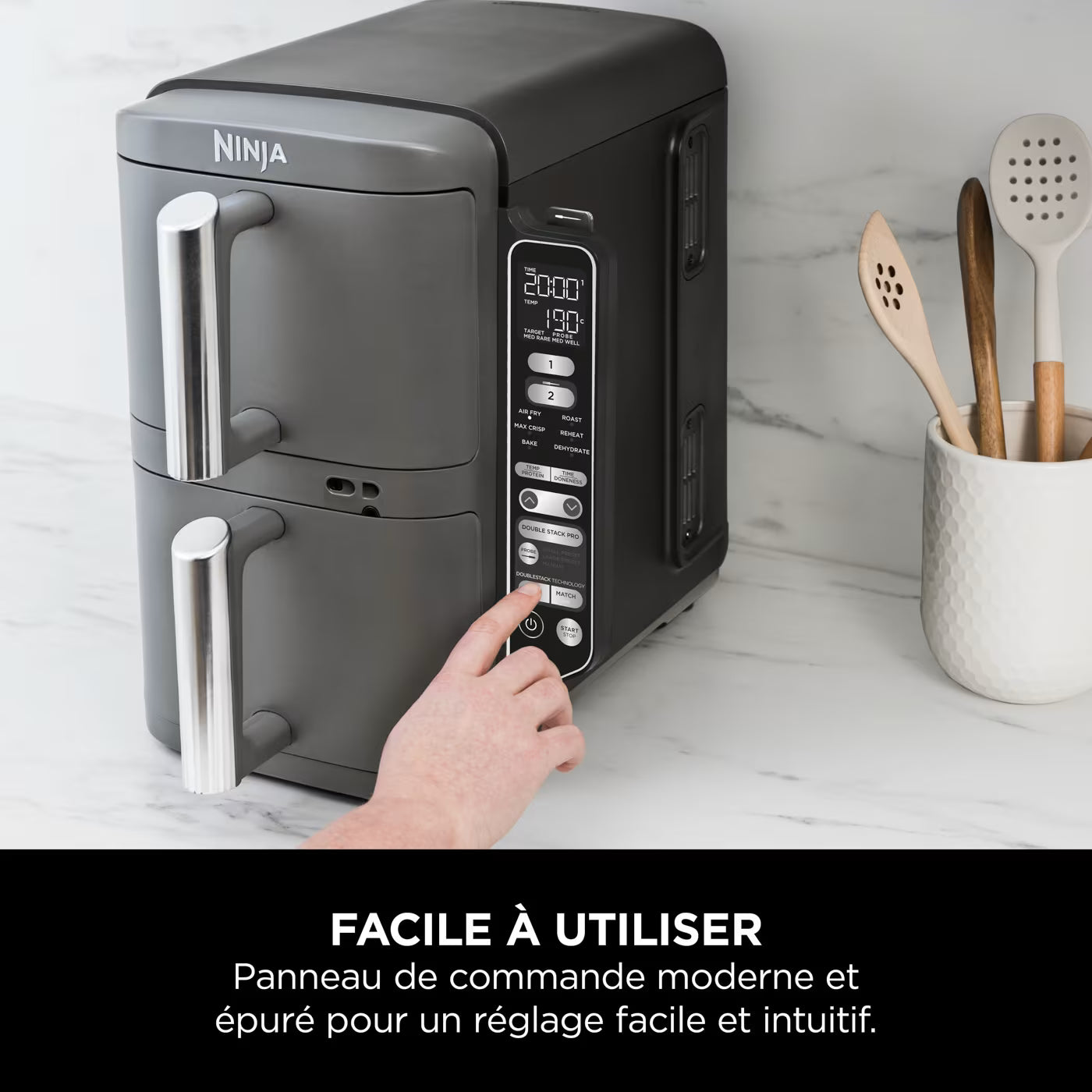 Air Fryer Ninja Double Stack XL 6-en-1, 9,5 L Gris