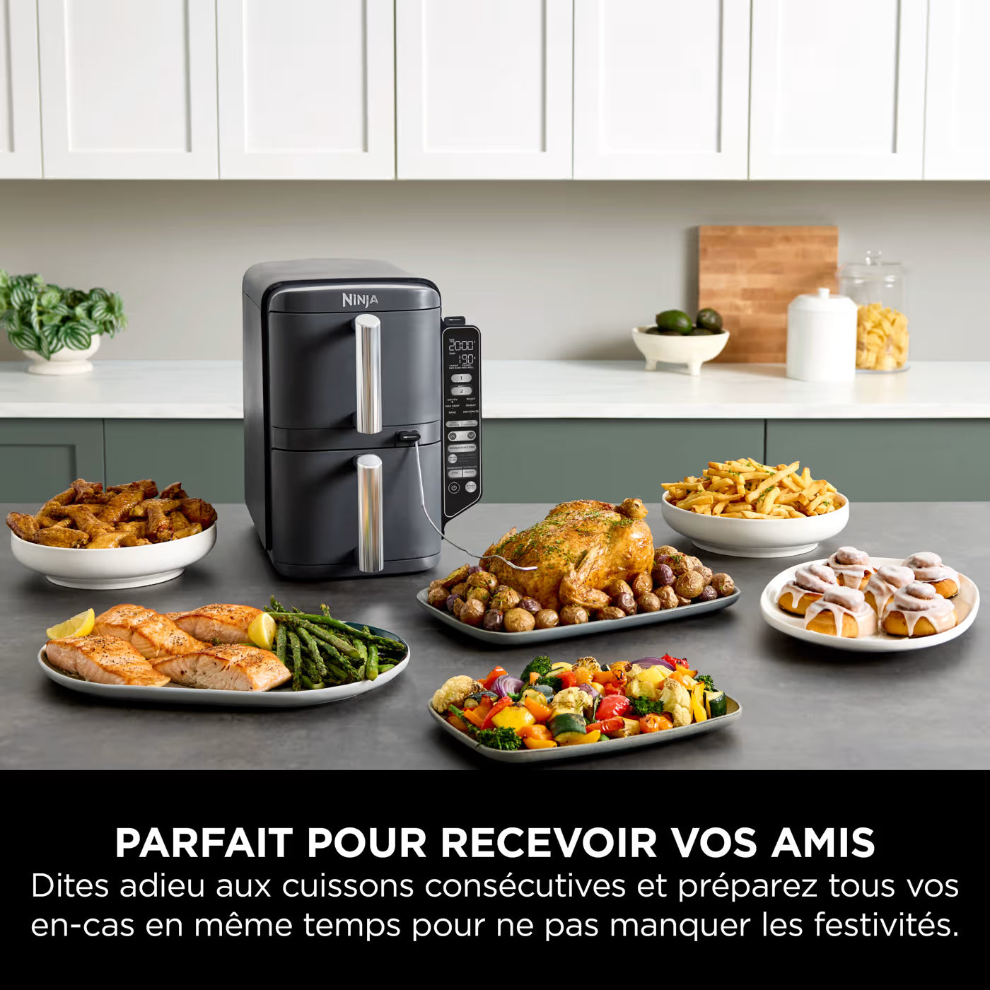 Air Fryer Ninja Double Stack XL 6-en-1, 9,5 L Gris